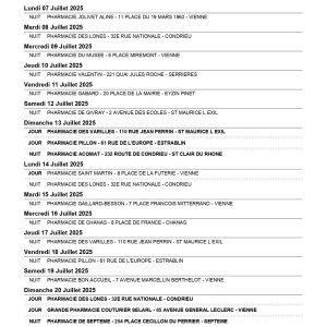 Liste pharmacie